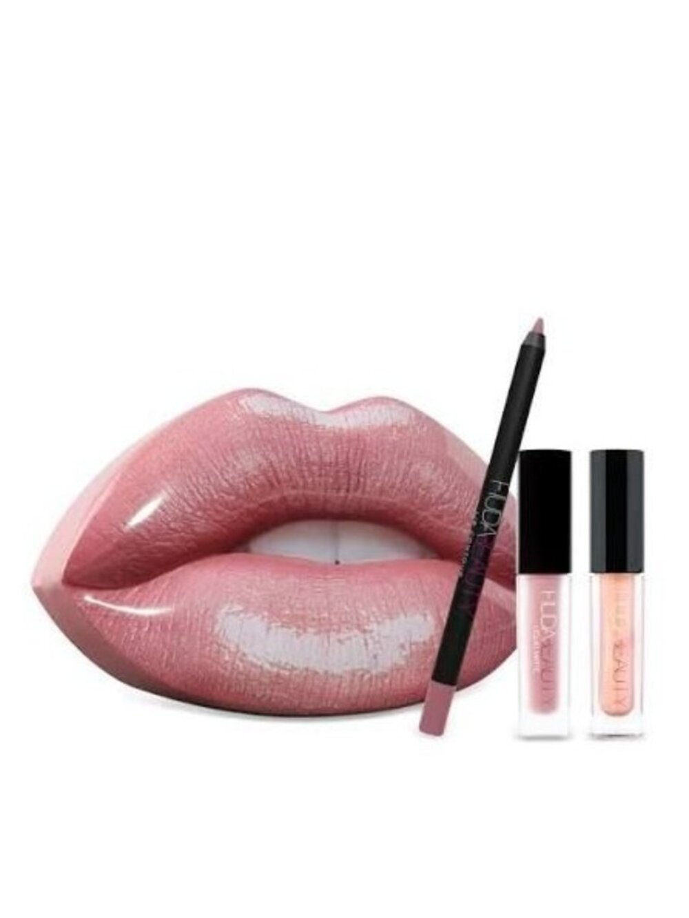 HUDA BEAUTY Bombshell Ritzy Contour and Strobe Lip Set NEW NIB